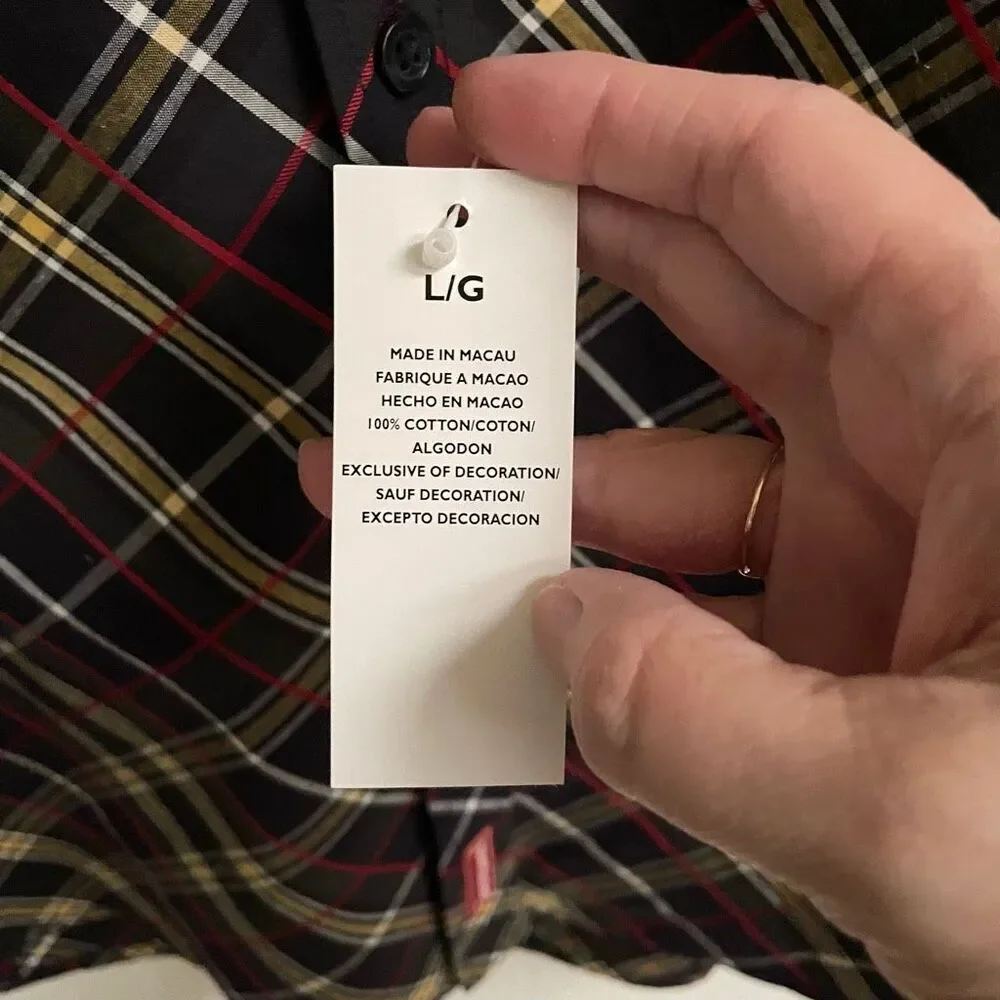 Y2K Tommy‎ Hilfiger Button Up Plaid Shirt Boys L Preppy Vintage